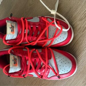 Off-White Red and White Women's Nike Dunk Lows